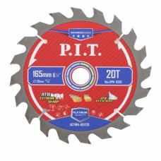 Диск пильный по дереву P.I.T. ADVANCE 165x20x1,4 мм, 20T Carbide, зуб ATB 15° (ACTW14-165T20)